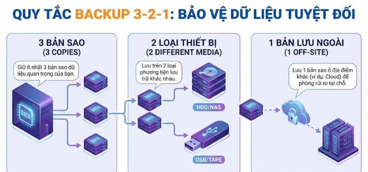 NGUYÊN TẮC 3-2-1 TRONG BACKUP