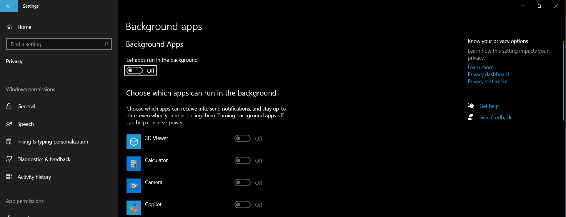 Tắt các ứng dụng chạy ngầm (Background Apps)