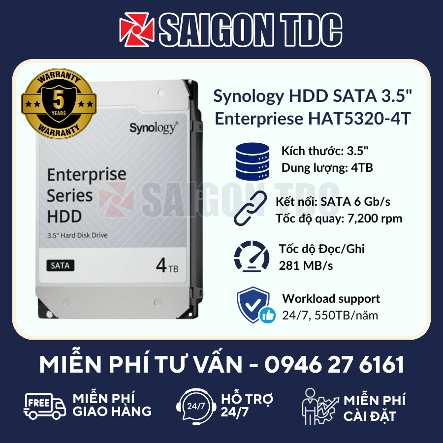 Ổ Cứng Synology HDD 3.5"  Enterpriese 4TB HAT5320-4T