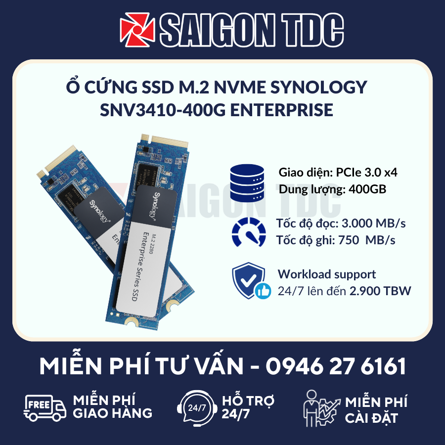 Ổ Cứng NAS Synology SSD M.2 NVMe SNV3410-400G