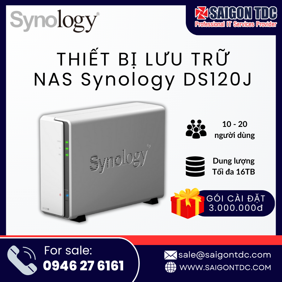 Thiết Bị Lưu Trữ NAS Synology DS120j