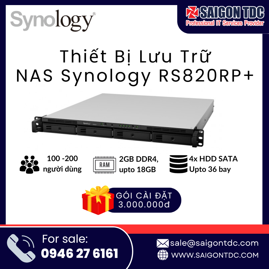 Thiết bị Lưu Trữ Nas Synology RS820rp+