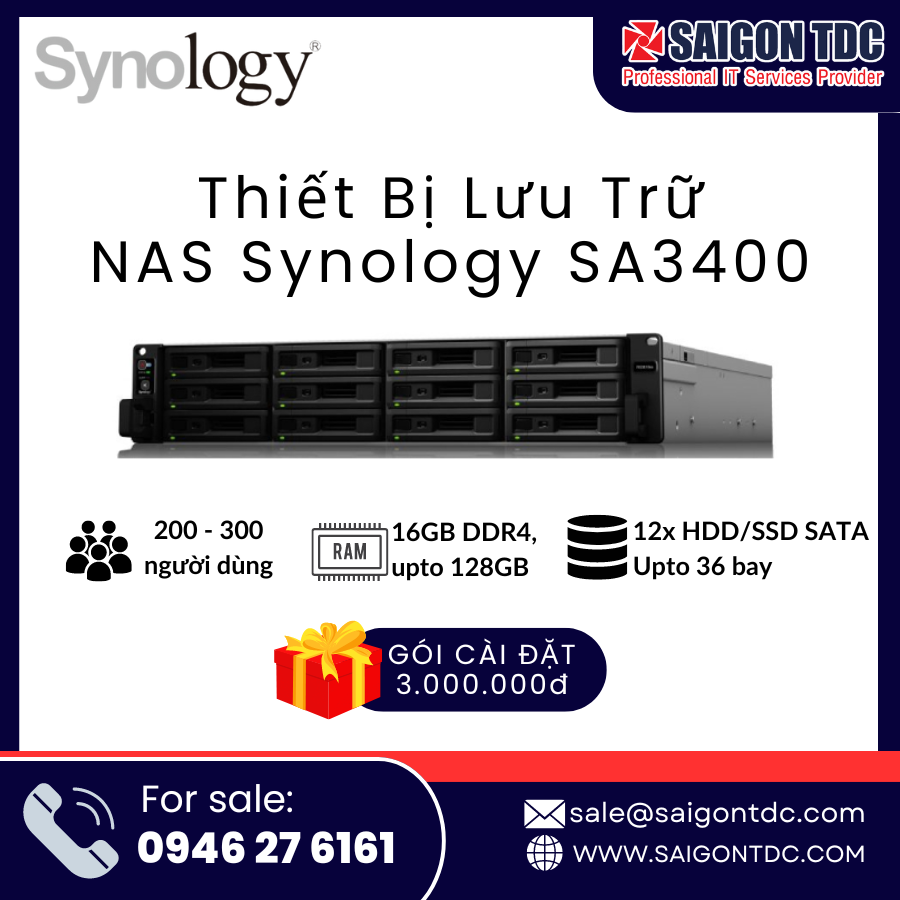 Thiết Bị Lưu Trữ NAS Synology SA3400