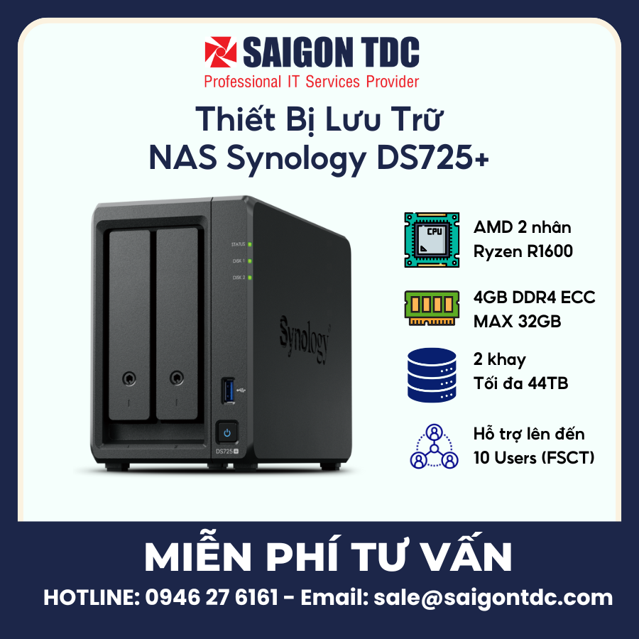 Thiết Bị Lưu Trữ Nas Synology DS725+