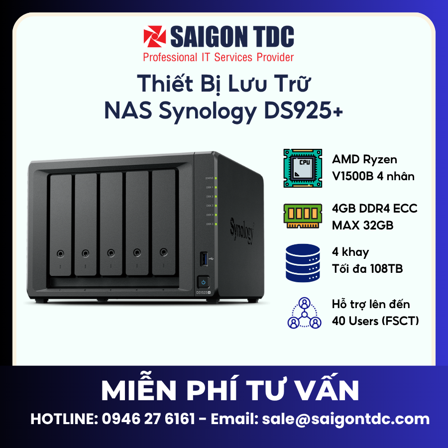 Thiết Bị Lưu Trữ Nas Synology DS925+