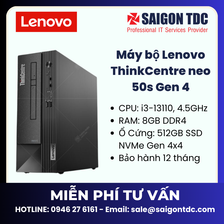 Máy bộ PC Lenovo ThinkCentre 50s Gen 4 12JH00MYVA